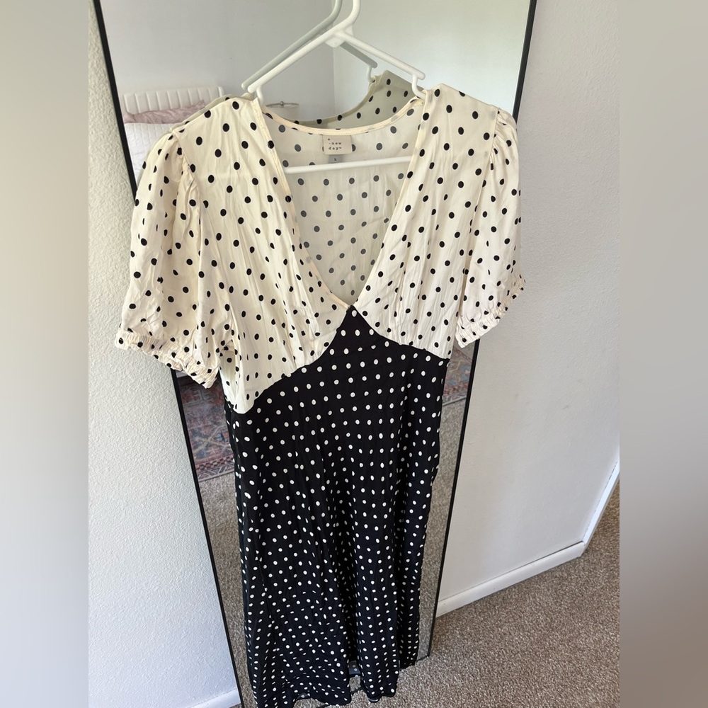 A New Day Black and White Polka Dot Dress